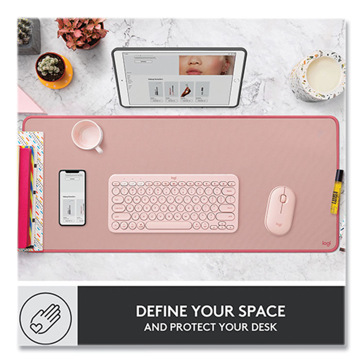 Logitech Studio Series Polyester Desk Mat, 27.5 x 11.8, Dark Rose (LOG956000048)