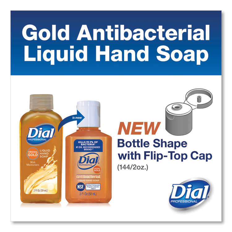 Dial Professional Gold Antibacterial Liquid Hand Soap, 2 oz, 144/Carton (DIA32966)