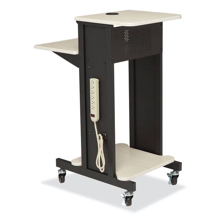 Oklahoma Sound Premium Presentation Cart, 4 Shelves, 18" x 30" x 40.5", Ivory/Black (NPSPRC200)