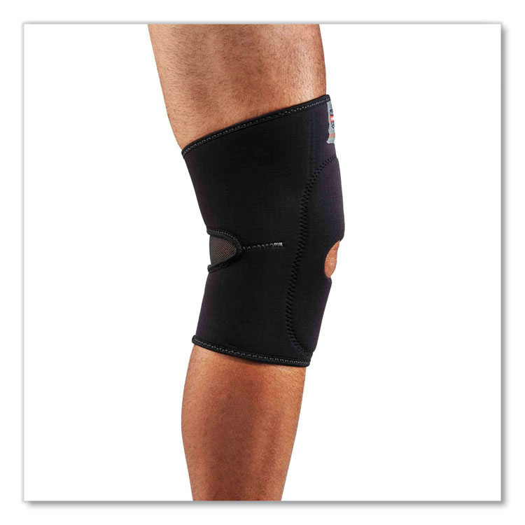 ergodyne ProFlex 615 Open Patella Anterior Pad Knee Sleeve, Small, Black (EGO16532)