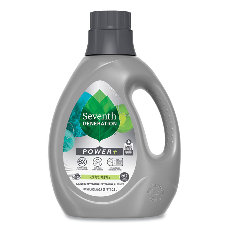Seventh Generation Power+ Laundry Detergent, Clean Scent, 87.5 oz Bottle (SEV45070EA)