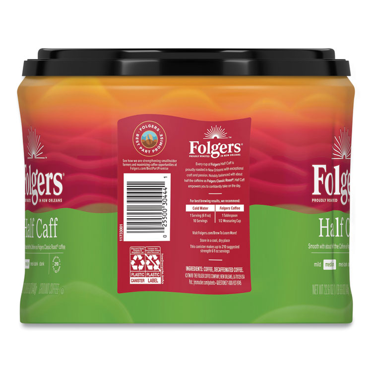 Folgers Coffee, Half Caff, 22.6 oz Canister (FOL20527)