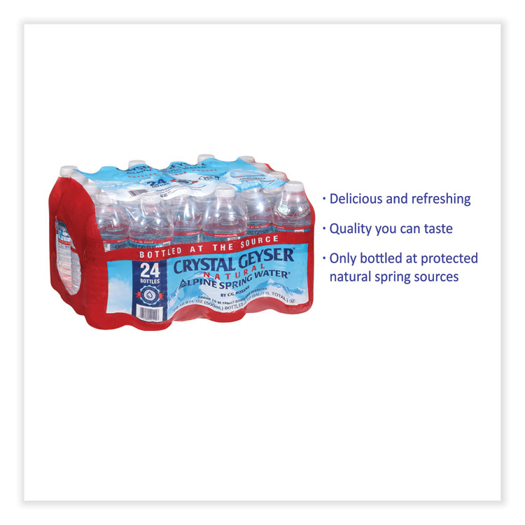 Crystal Geyser Natural Alpine Spring Water, 16.9 oz Bottle, 24/Carton (CGW24514CTDEP)