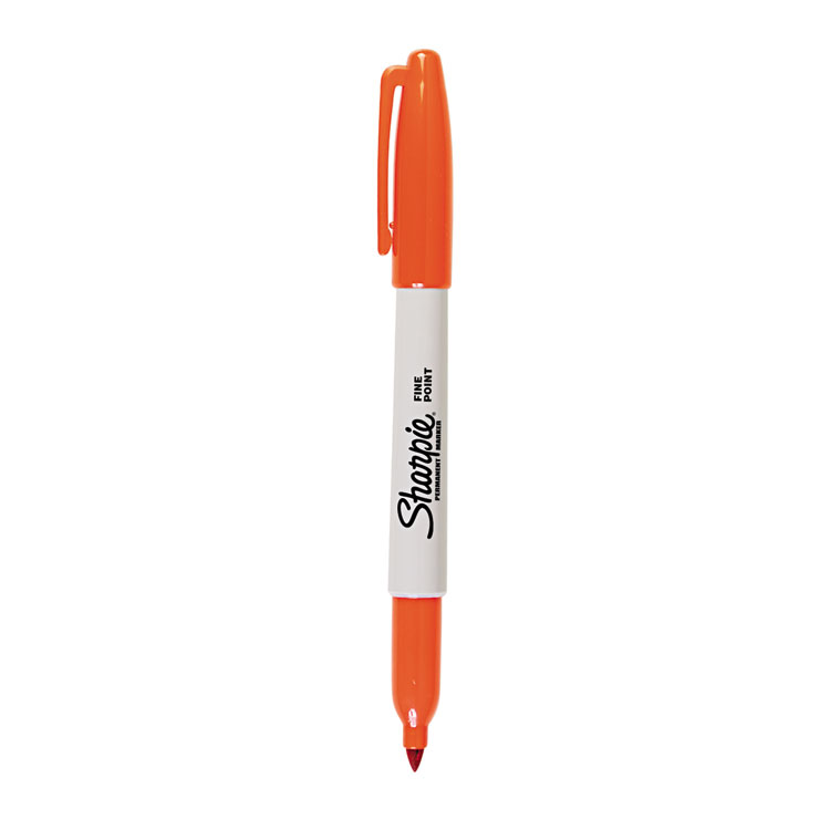 Sharpie Fine Tip Permanent Marker, Fine Bullet Tip, Orange, Dozen (SAN30006)