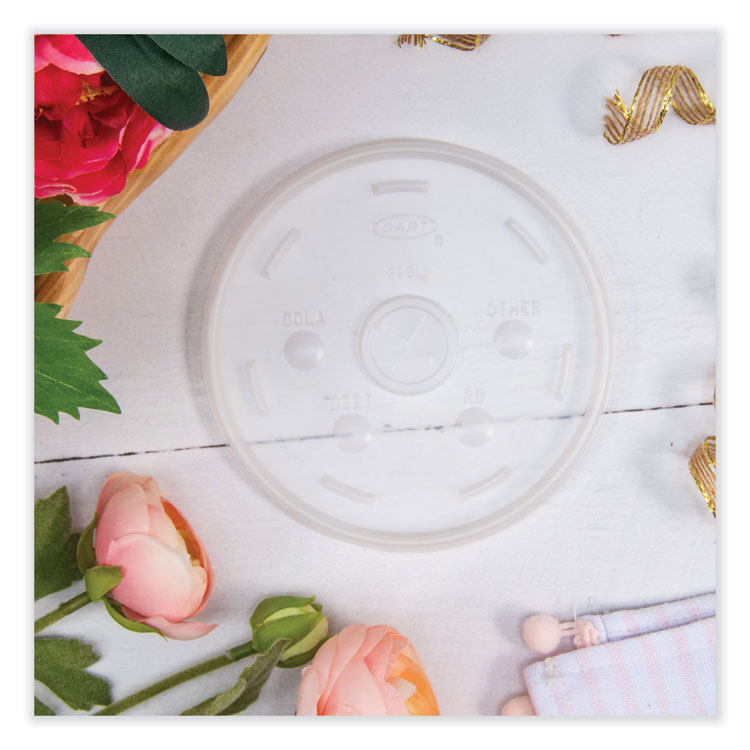 Dart Lids for Foam Cups and Containers, Fits 32 oz, 44 oz, 60 oz Cups, Translucent, 1,000/Carton (DCC32SL1)