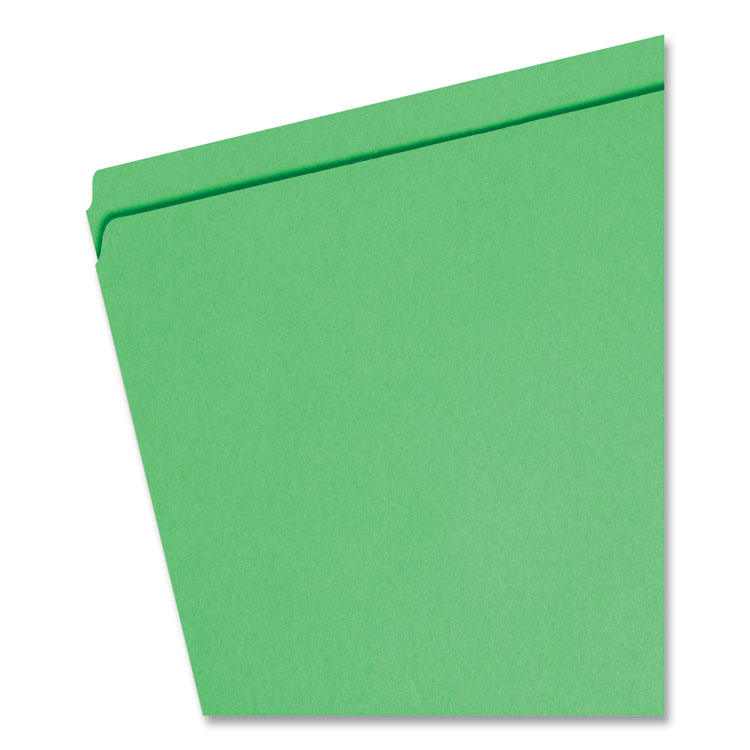 Smead Reinforced Top Tab Colored File Folders, Straight Tabs, Letter Size, 0.75" Expansion, Green, 100/Box (SMD12110)