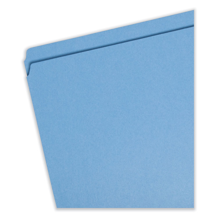 Smead Reinforced Top Tab Colored File Folders, Straight Tabs, Legal Size, 0.75" Expansion, Blue, 100/Box (SMD17010)