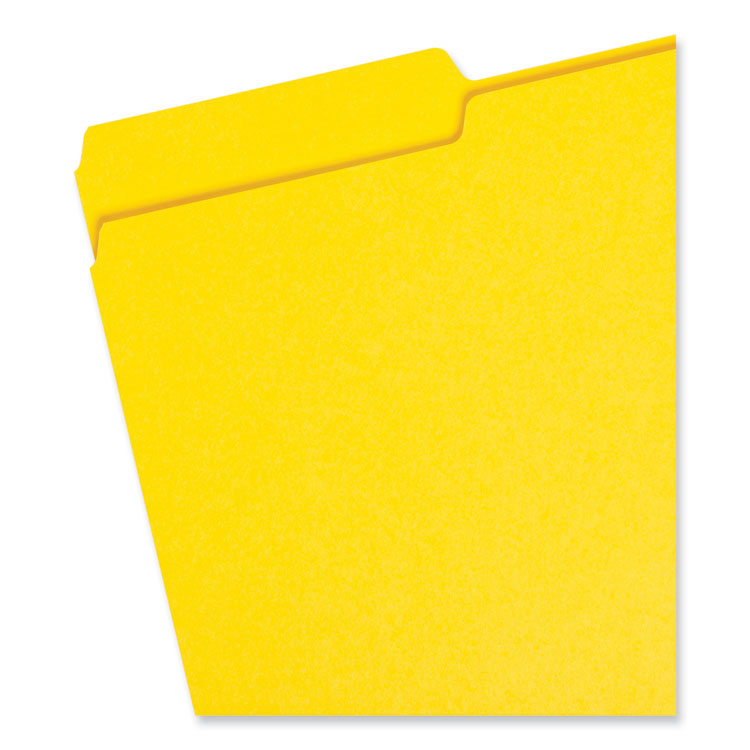 Smead Colored File Folders, 1/3-Cut Tabs: Assorted, Legal Size, 0.75" Expansion, Yellow, 100/Box (SMD17943)