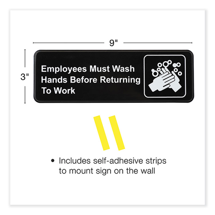 Excello Global Products Indoor/Outdoor Restroom with Braille Text, 6" x 9", Black Face, White Graphics, 3/Pack (EXOHD0049S)
