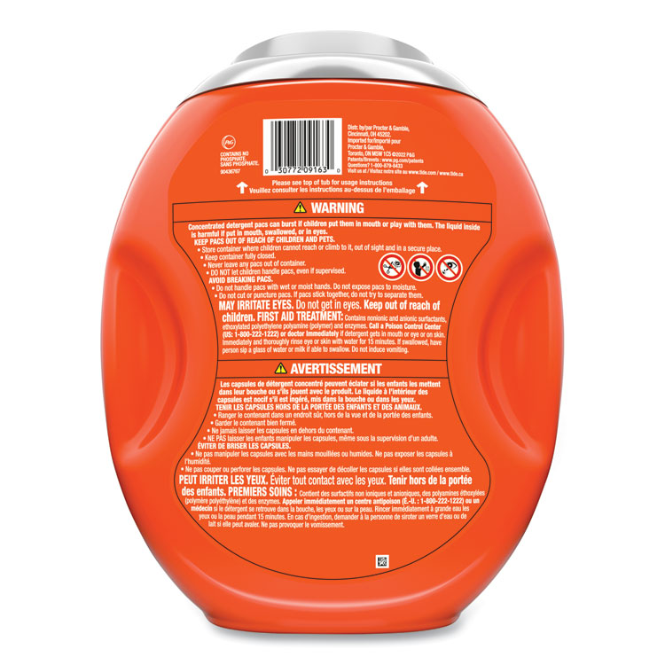 Tide Hygienic Clean Heavy 10x Duty Power Pods, Original Scent, 76 oz Tub, 45 Pods, 4/Carton (PGC09163)