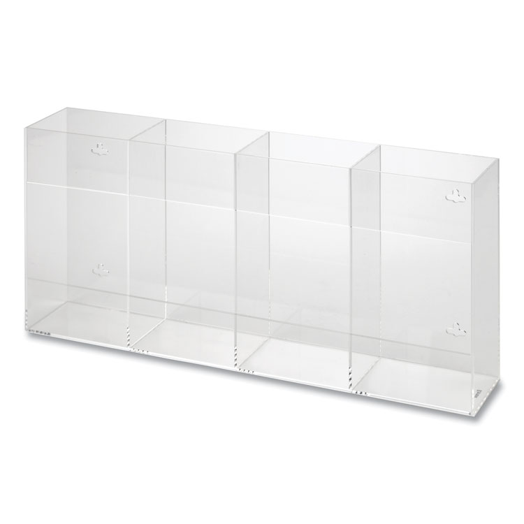 Kantek Quad Glove Dispenser, 10.5 x 4 x 21.25, Clear (KTKAH145)