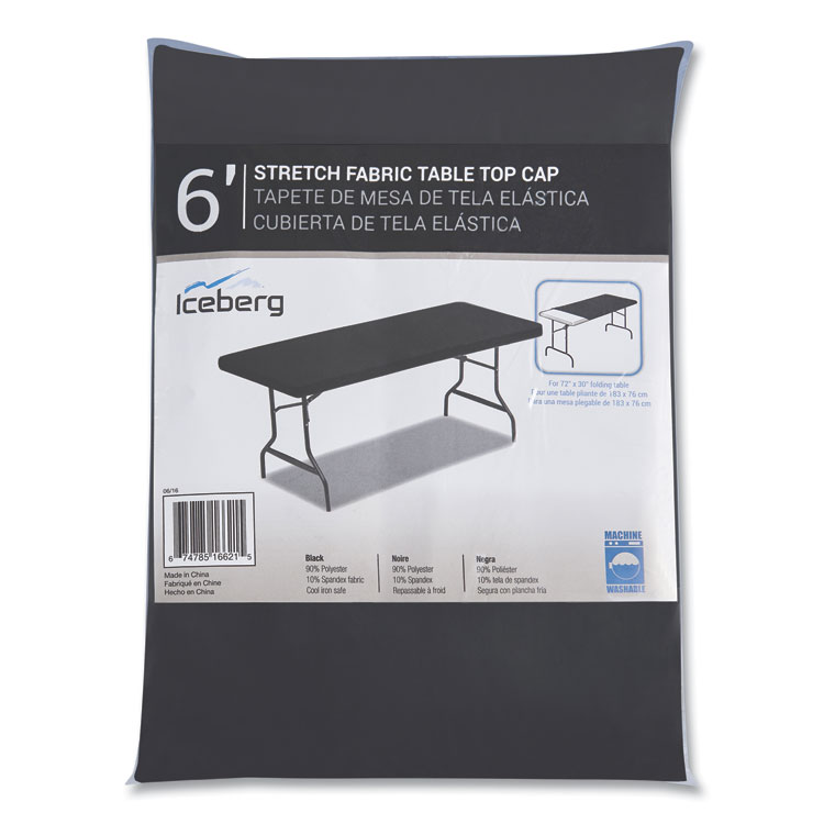 Iceberg iGear Fabric Table Top Cap Cover, Polyester, 30 x 72, Black (ICE16621)