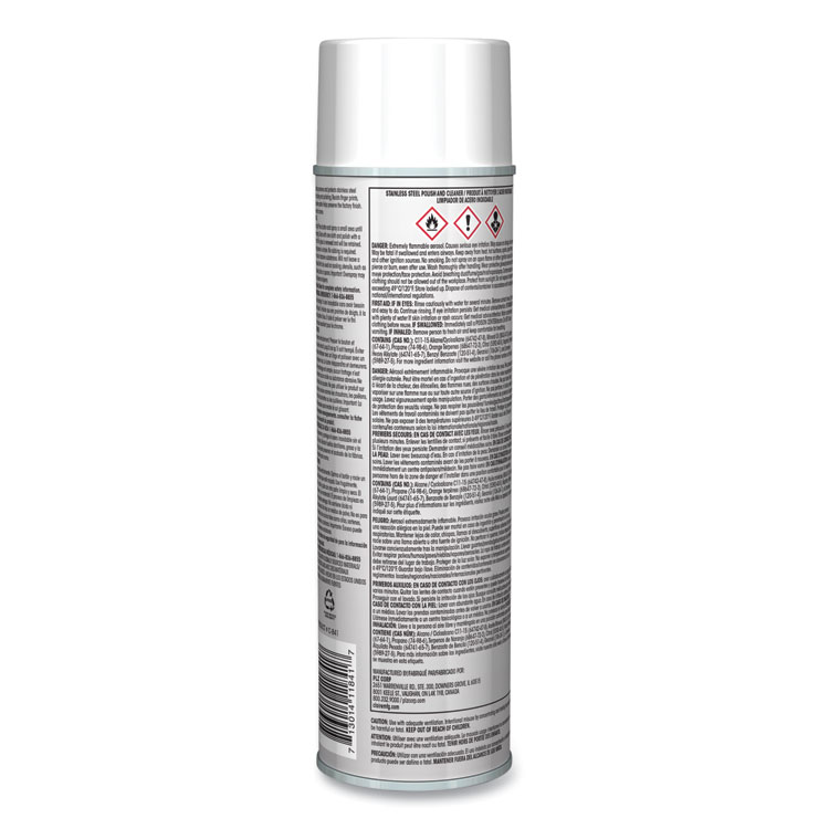 Claire Stainless Steel Polish and Cleaner, Lemon Scent, 15 oz Aerosol Spray, Dozen (CGC841)