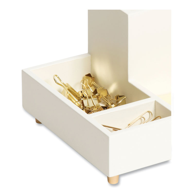 U Brands Juliet Compartment Cup, 6.25"w x 6.25"d x 4.75h", White (UBR5217U0312)