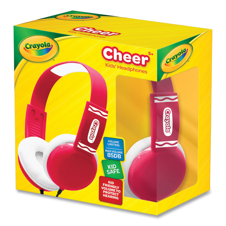 Crayola Cheer Wired Headphones, Red/White (MIGCHPM510R)