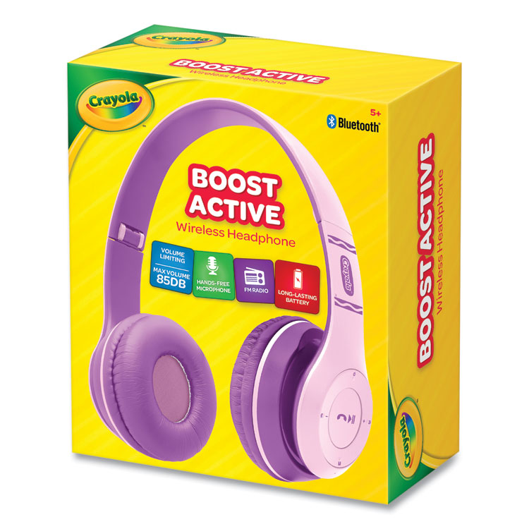 Crayola Boost Active Wireless Headphones, Pink/Purple (MIGCHPBT348P)