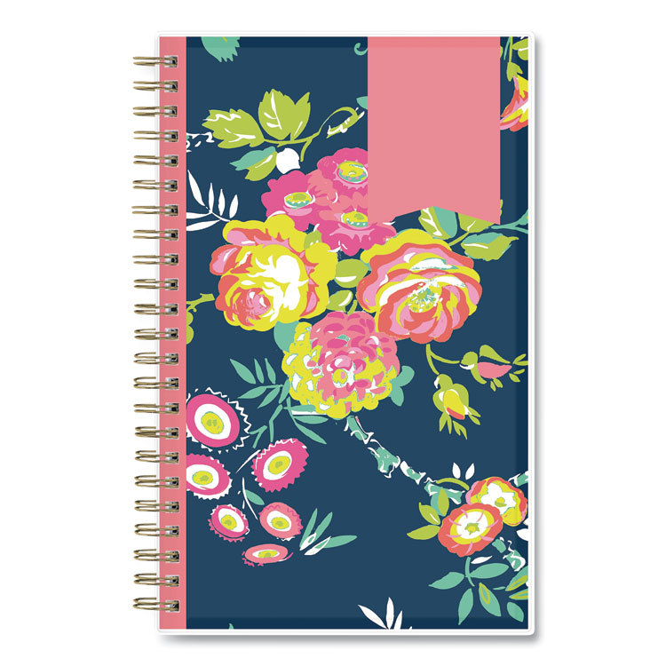 Blue Sky Day Designer Peyton Create-Your-Own Cover Weekly/Monthly Planner, Floral Artwork, 8 x 5, Navy Cover, 12-Month (Jan-Dec): 2024 (BLS103620)
