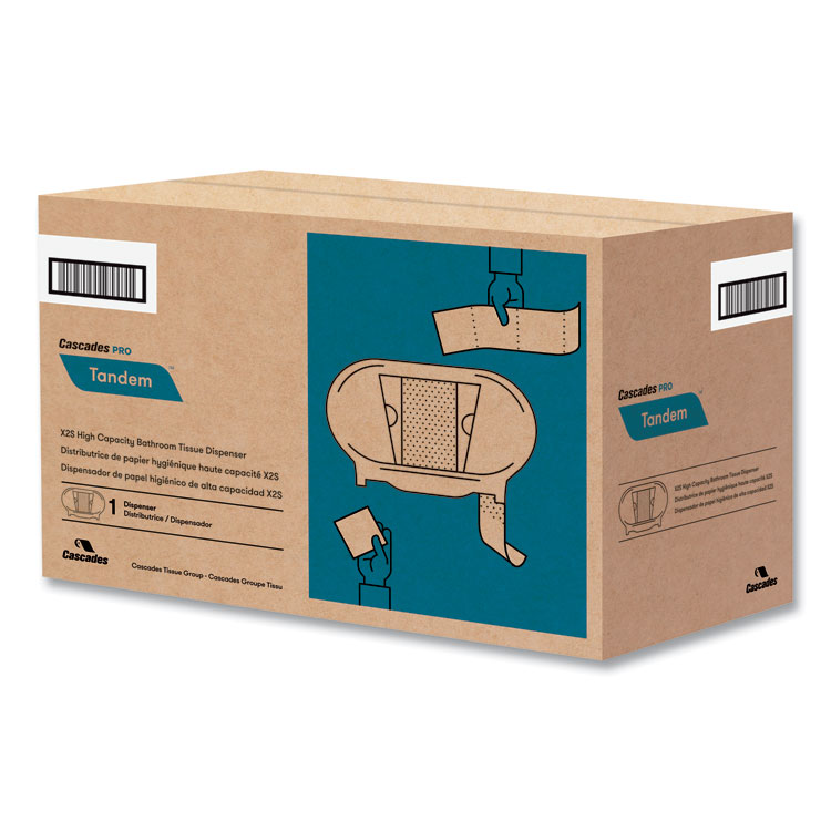 Cascades PRO Tandem High Capacity Bath Tissue Dispenser, 10.9 x 5.4 x 7.3, Smoked Gray (CSDC272)