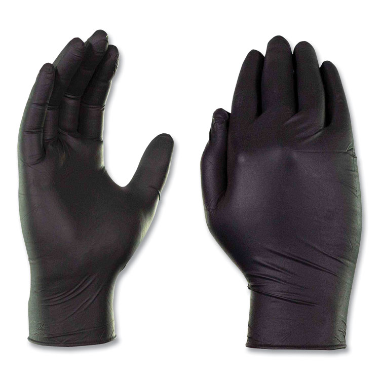 GloveWorks by AMMEX Nitrile Exam Gloves, Powder-Free, 6 mil, XX-Large, Black, 100 Gloves/Box, 10 Boxes/Carton (AXCGWBEN49100)