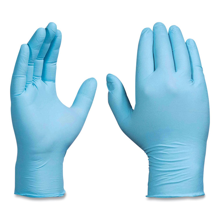 GloveWorks by AMMEX Industrial Nitrile Gloves, Powder-Free, 5 mil, Blue, X-Large, 100 Gloves/Box, 10 Boxes/Carton (AXCINPF48100)