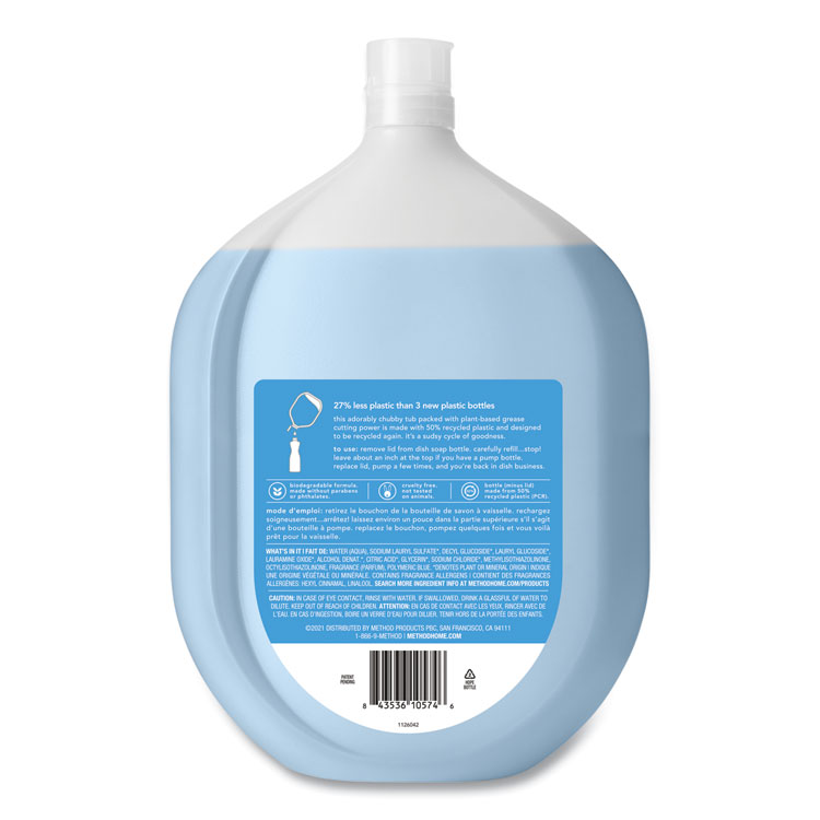 Method Dish Soap Refill Tub, Sea Minerals Scent, 54 oz Tub, 4/Carton (MTH328101)