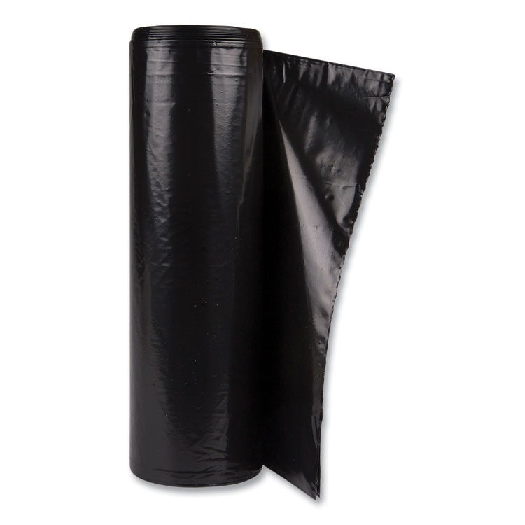 Inteplast Group Low-Density Commercial Can Liners, 60 gal, 1.2 mil, 38" x 58", Black, Interleaved Roll, 10 Bags/Roll, 10 Rolls/Carton (IBSECI385812K)