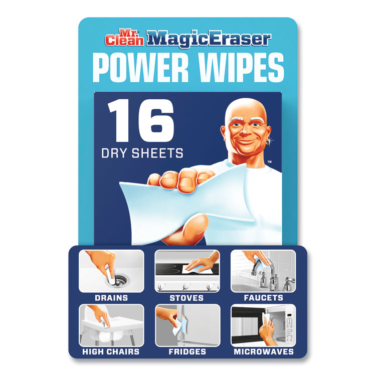 Mr. Clean Magic Eraser Sheets, 3.5 x 5.8, 0.03" Thick, White, 16 Sheets/Pack, 4 Packs/Carton (PGC02515)