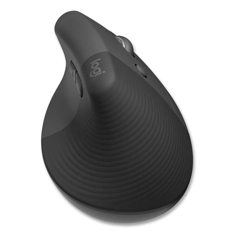 Logitech Lift for Business Vertical Ergonomic Mouse, 2.4 GHz Frequency/32 ft Wireless Range, Right Hand Use, Graphite (LOG910006491)