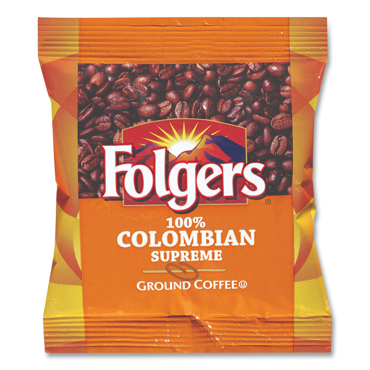 Folgers Coffee, 100% Colombian, Ground, 1.75oz Fraction Pack, 42/Carton (FOL06451)