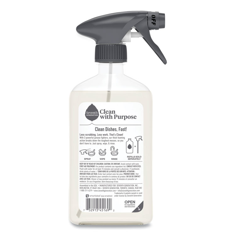 Seventh Generation Foaming Dish Spray, Mandarin Orange Scent, 16 oz Bottle, 6/Carton (SEV45169CT)