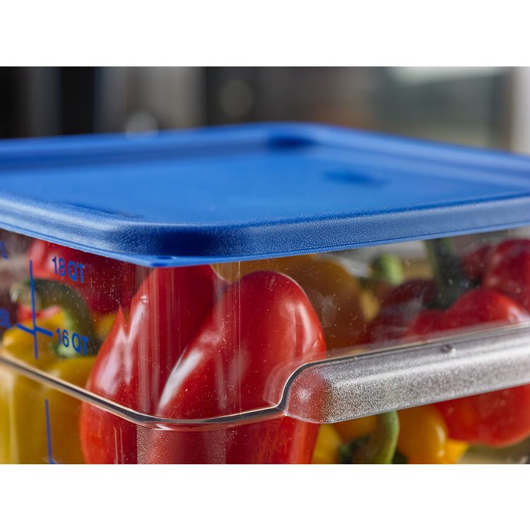 Carlisle Squares Food Storage Container Lid, 11.38 x 11.38 x 0.63, Blue, Plastic (CFS1197260)
