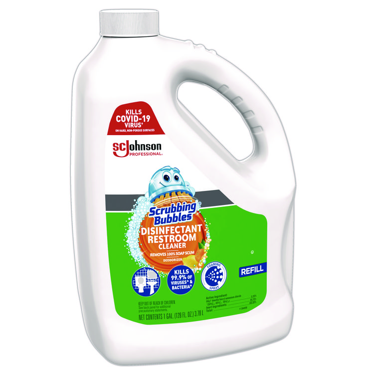 Scrubbing Bubbles Disinfectant Restroom Cleaner, Citrus Scent, 1 gal Bottle, 4/Carton (SJN335599)