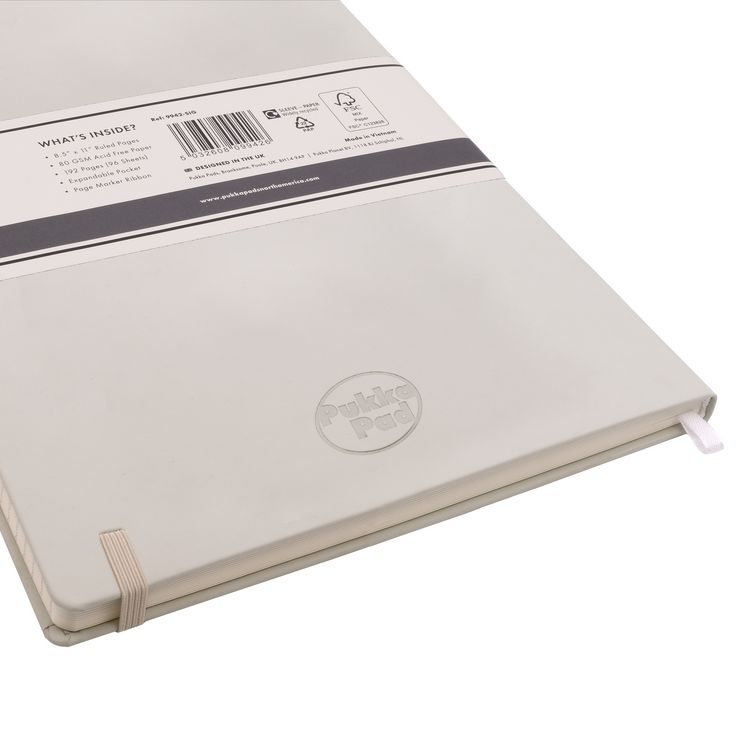 PUKKA PAD Soft Cover Notebook, College Rule, Pebble Cover, (96) 11 x 8.5 Sheets (PUK9943SIG)