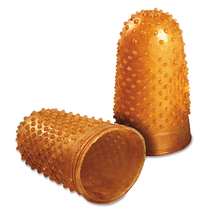 Swingline Rubber Finger Tips, 13 (Large), Amber, Dozen (SWI54033)
