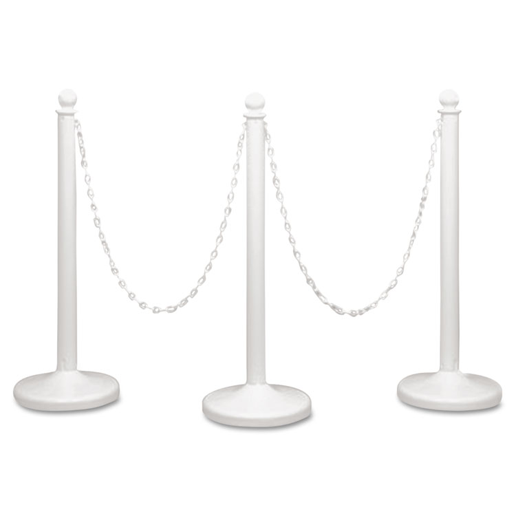 Tatco Crowd Control Stanchion Chain, Plastic, 40 ft, White (TCO12400)