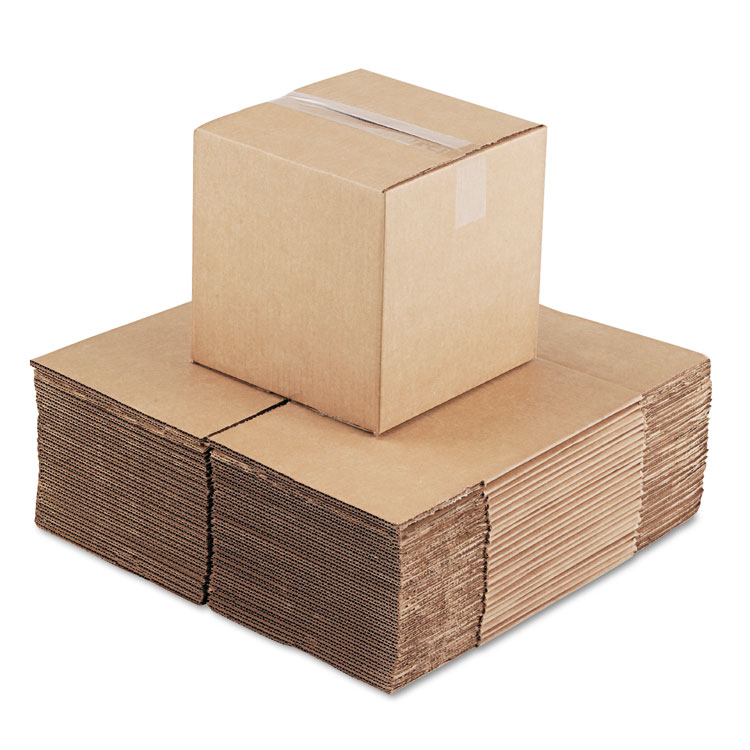 Universal Cubed Fixed-Depth Corrugated Shipping Boxes, Regular Slotted Container (RSC), Large, 10" x 10" x 10", Brown Kraft, 25/Bundle (UNV101010)