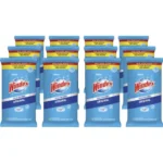 Windex Glass and Surface Wet Wipe, Cloth, 7 x 8, Unscented, White, 38Pack (SJN319251EA)