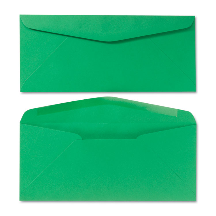 Quality Park Colored Envelope, #10, Commercial Flap, Gummed Closure, 4.13 x 9.5, Green, 25/Pack (QUA11135)