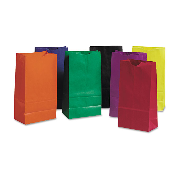 Pacon Rainbow Bags, #6 Size, 6" x 3.63" x 11", Assorted Bright Colors, 28/Pack (PAC0072140)