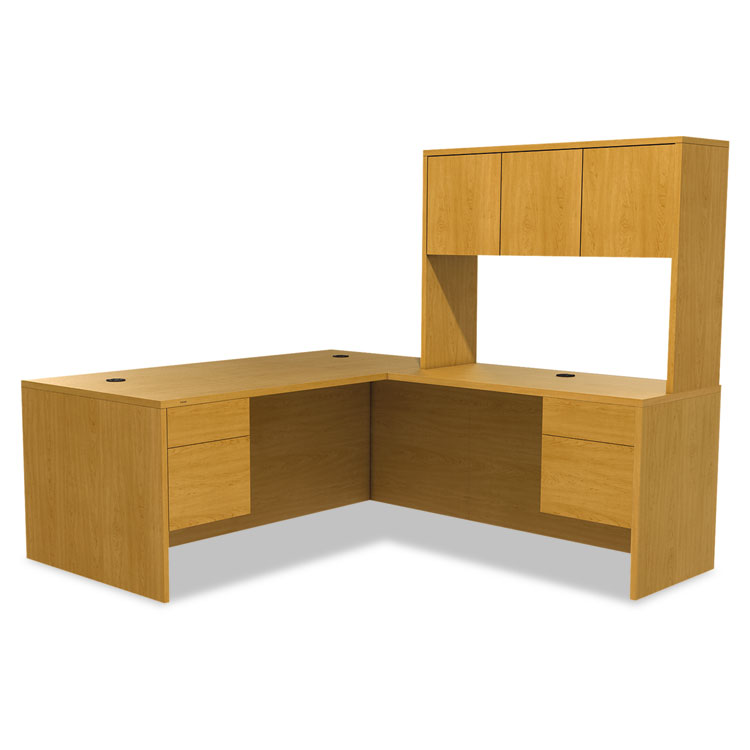 HON 10500 Series "L" Workstation Single Pedestal Desk with 3/4 Height Pedestal, 72" x 36" x 29.5", Harvest (HON10586LCC)