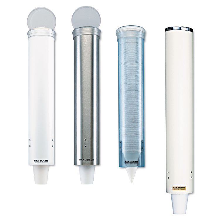 San Jamar Small Pull-Type Water Cup Dispenser, For 5 oz Cups, Stainless Steel (SJMC4150SS)