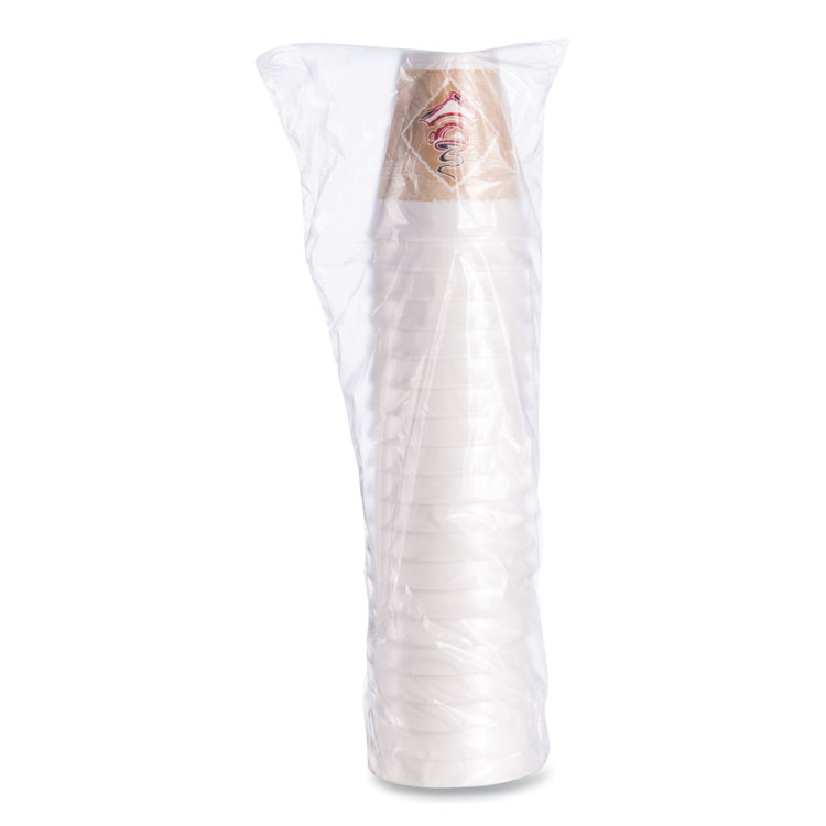 Dart Cafe G Foam Hot/Cold Cups, 12 oz, Brown/Red/White, 1,000/Carton (DCC12X16G)