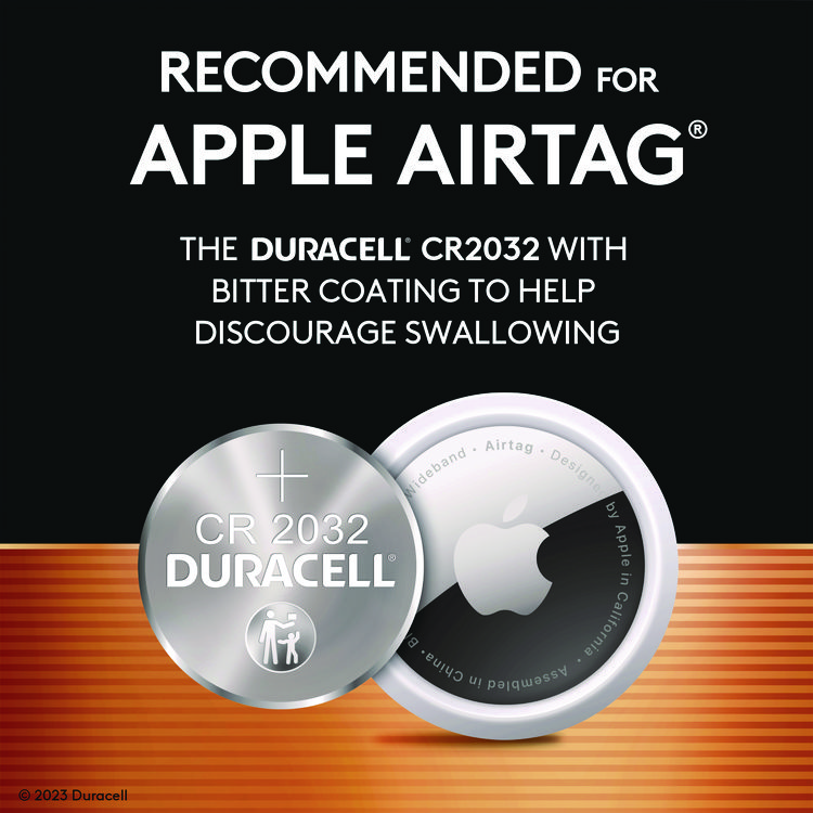 Duracell Lithium Coin Batteries With Bitterant, 2032, 6/Pack (DURDL2032B6PK)