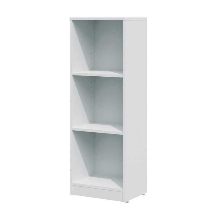 Alera Three-Shelf Narrow-Footprint Bookcase, 15.75" x 11.42" x 44.33", White (ALEWS161248WT)