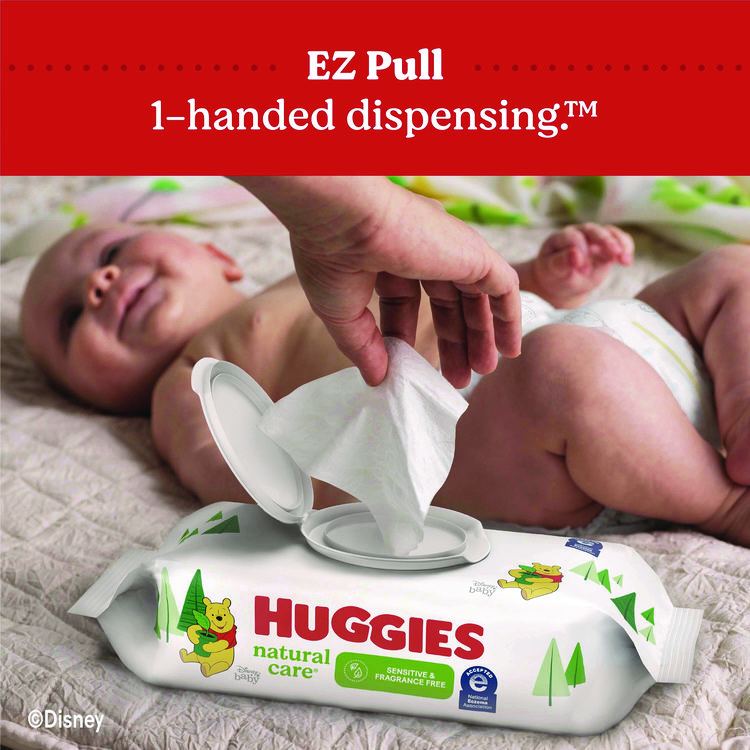 Huggies Natural Care Sensitive Baby Wipes, Unscented, White, 64/Pack, 12 Packs/Carton (KCC51079)