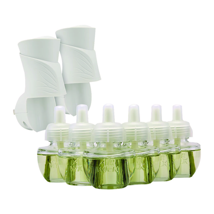Air Wick Plug-in Scented Oil Starter Kit, Fresh Linen, 0.67 oz, 8/Pack (AWK6233801914)
