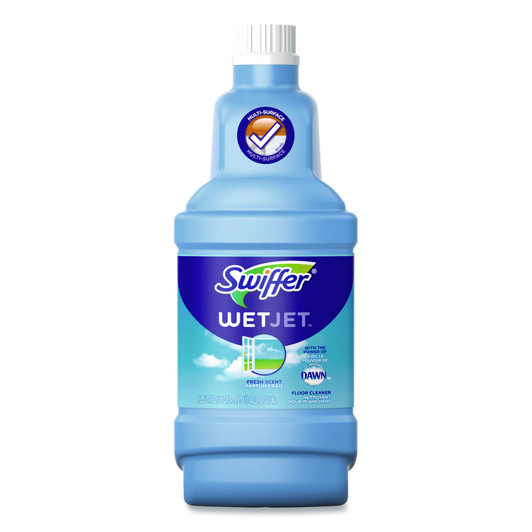 Swiffer WetJet System Cleaning-Solution Refill, Fresh Scent, 1.25 L Bottle, 4/Carton (PGC77810)