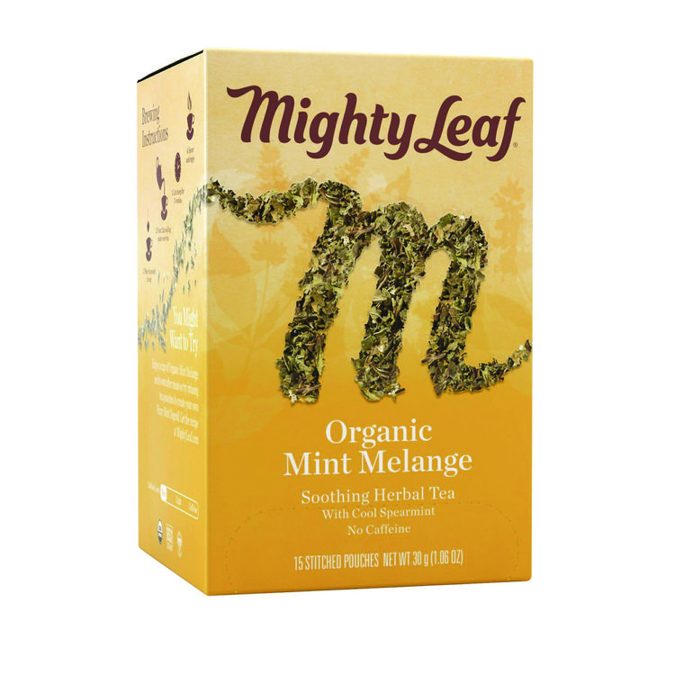 Mighty Leaf Tea Whole Leaf Tea Pouches, Organic Mint Melange, 15/Box (PEE510142)
