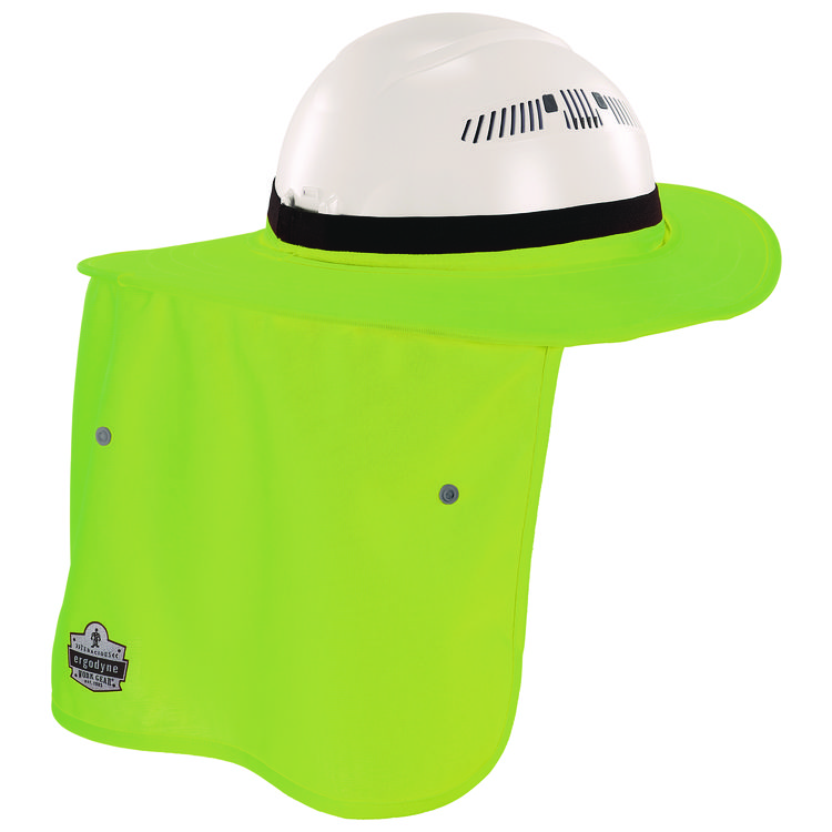 ergodyne Chill-Its 6661 Universal Hard Hat Brim with Neck Shade, Lime (EGO12721)