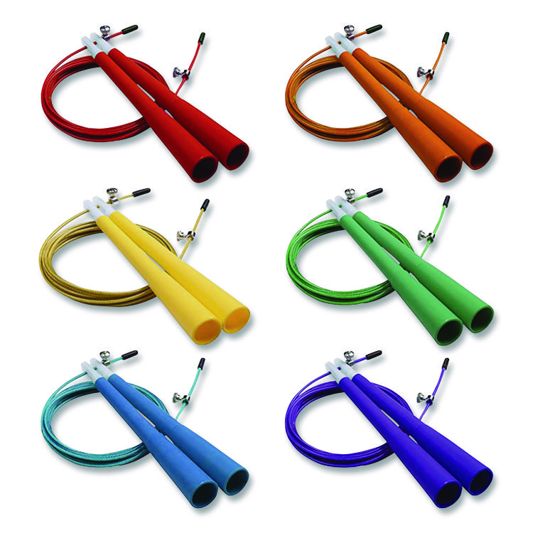 Champion Sports Double Bearing Speed Jump Rope Set, 9 ft, Assorted Colors, 6/Set (CSIXRJ9SET)